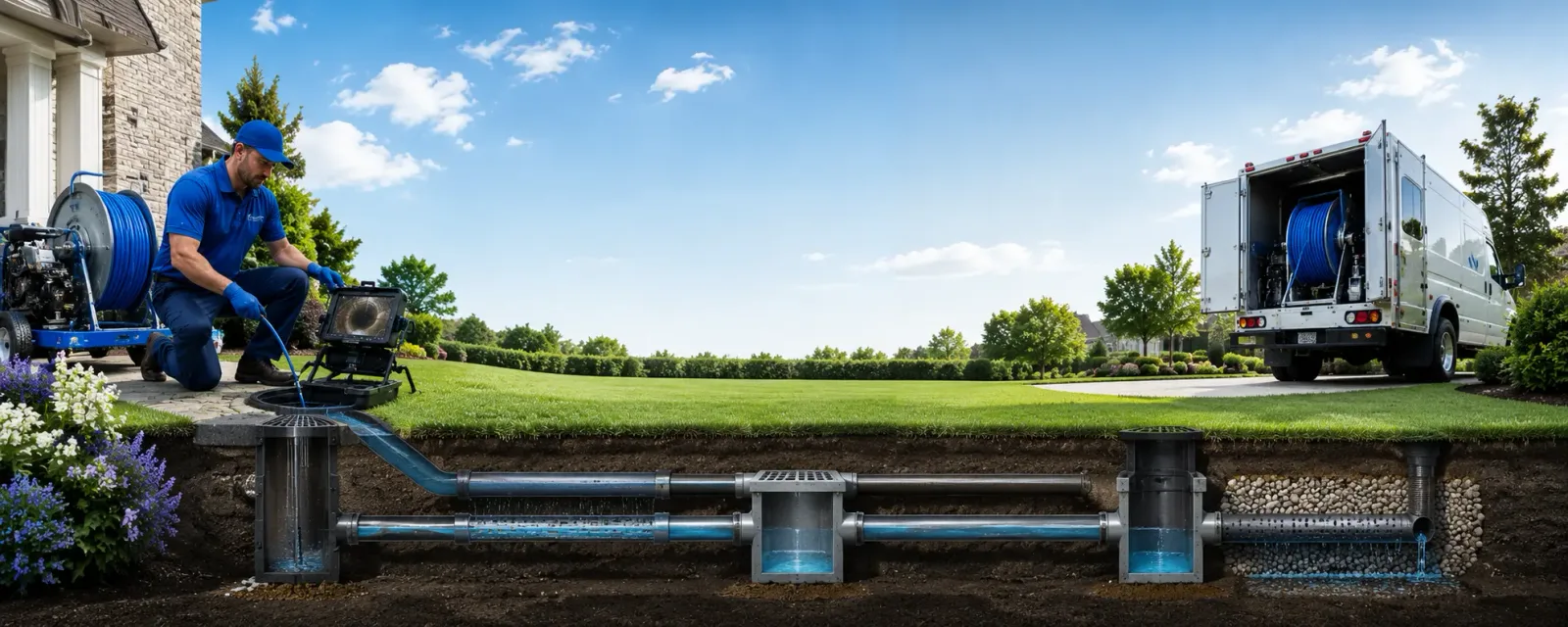 Outdoor drain cleaning information for Rew, PA